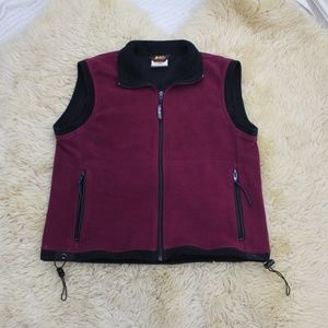 REI Women's Red and Black Thaw Fleece Vest Size S